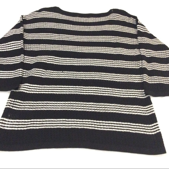 JONES NEW YORK SPORT WOMEN’S 3/4 SLEEVE KNIT TOP SIZE: MEDIUM / WHITE AND BLACK - Picture 8 of 12